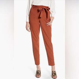 Halogen Tie Waist Twill Ankle Pants – Rust Sequoia – Size 4